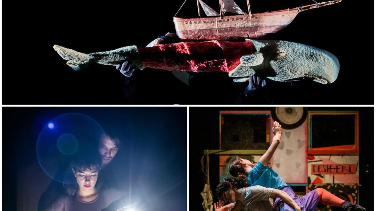 Tres fotograf&iacute;as de la obra de Moby Dick.
