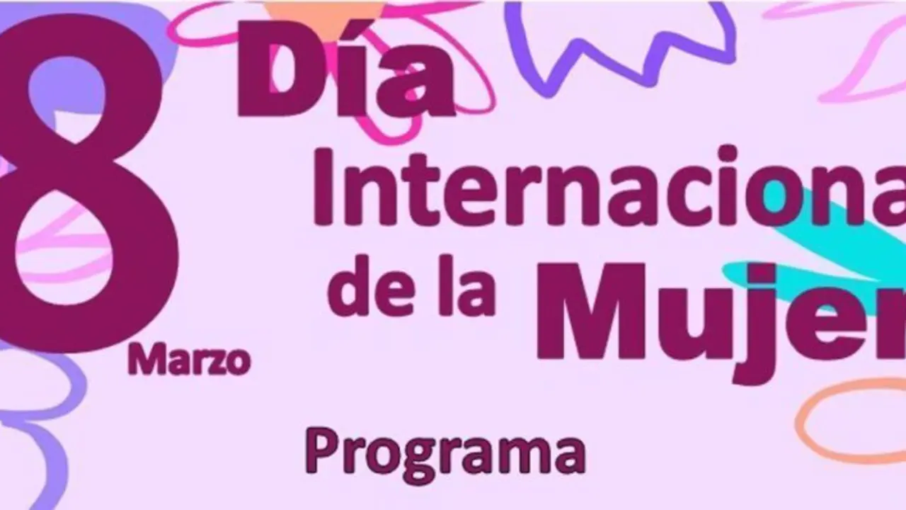 Cartel del programa de actividades del 8M en Valdemorillo