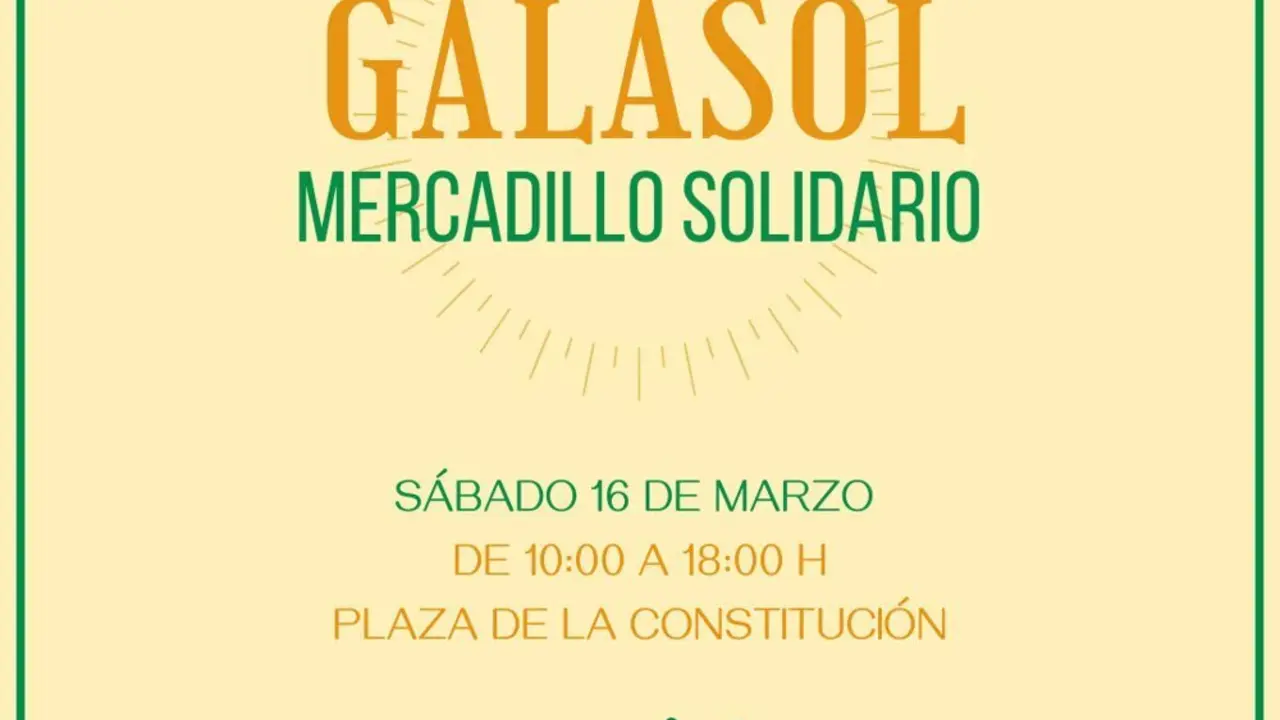 Cartel del mercadillo solidario Galasol