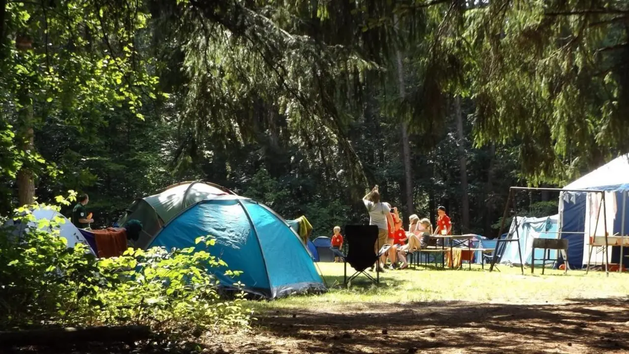 Zona de camping con tiendas de campa&ntilde;a