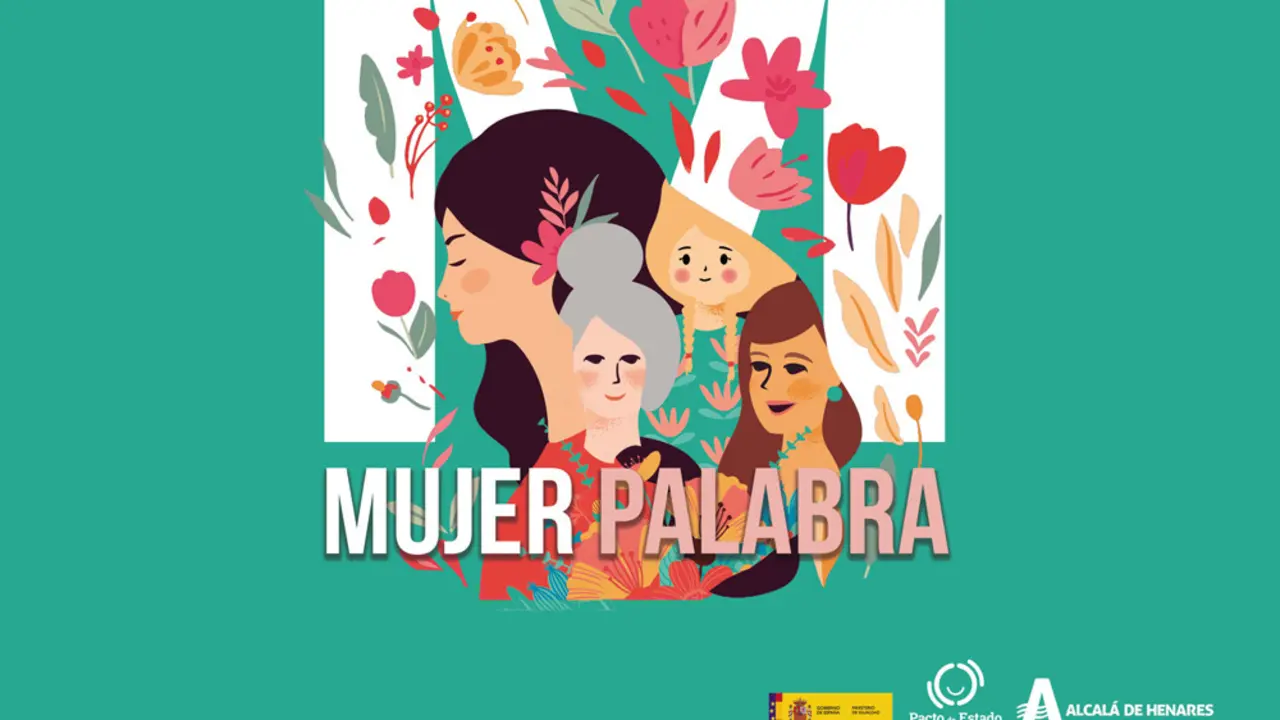 Cartel de los encuentros Mujer- palabra en  Alcal&aacute;