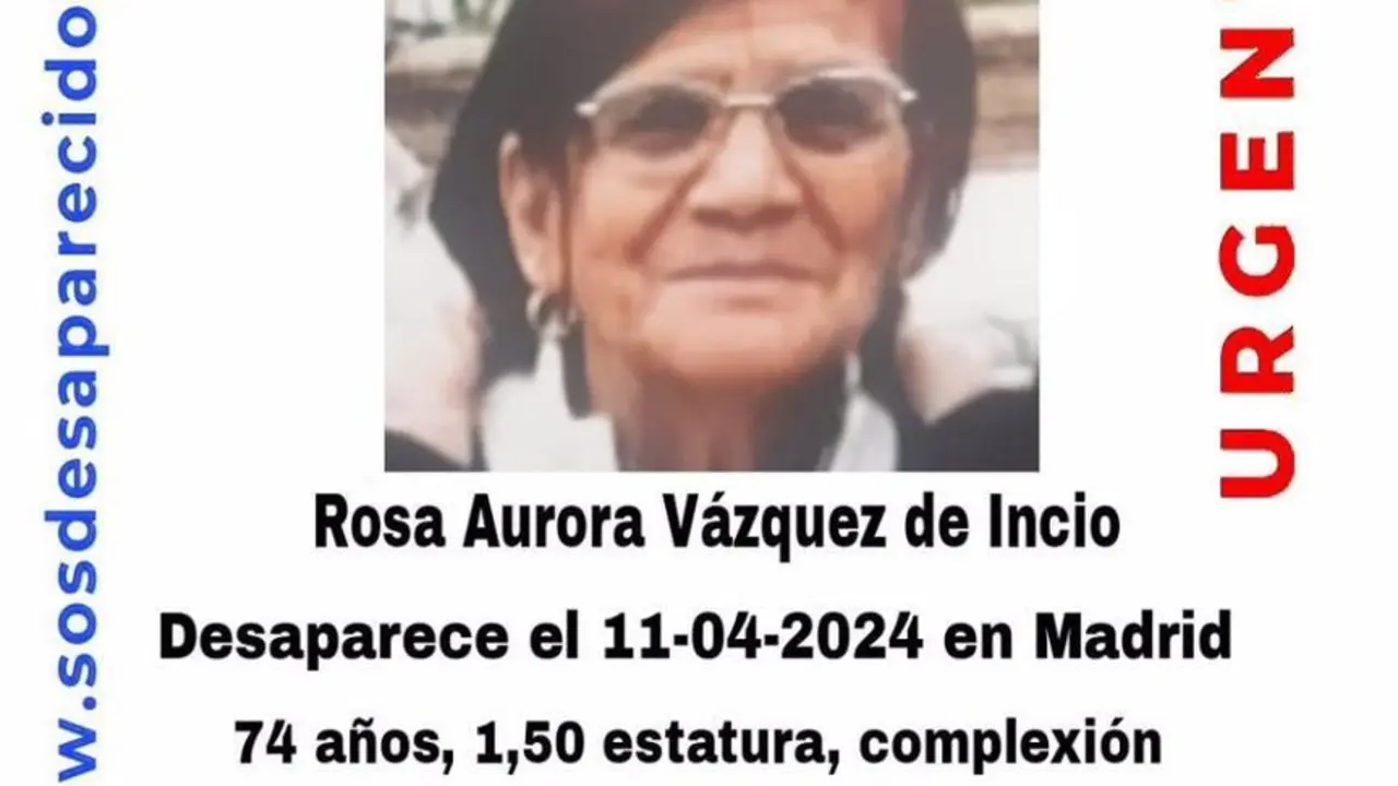 Cartel de Desaparecidos de Rosa Aurora V&aacute;zquez de Inicio