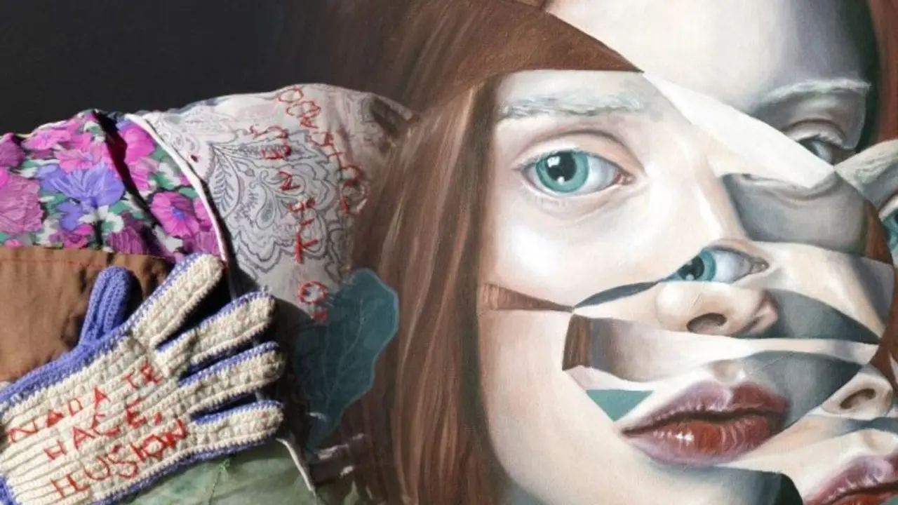 Cartel de la exposici&oacute;n colectiva &ldquo;Sombras&rdquo;, de Irene Carrasco y Sara Cubo, y &ldquo;Fragmented&rdquo;, de Adela Creative