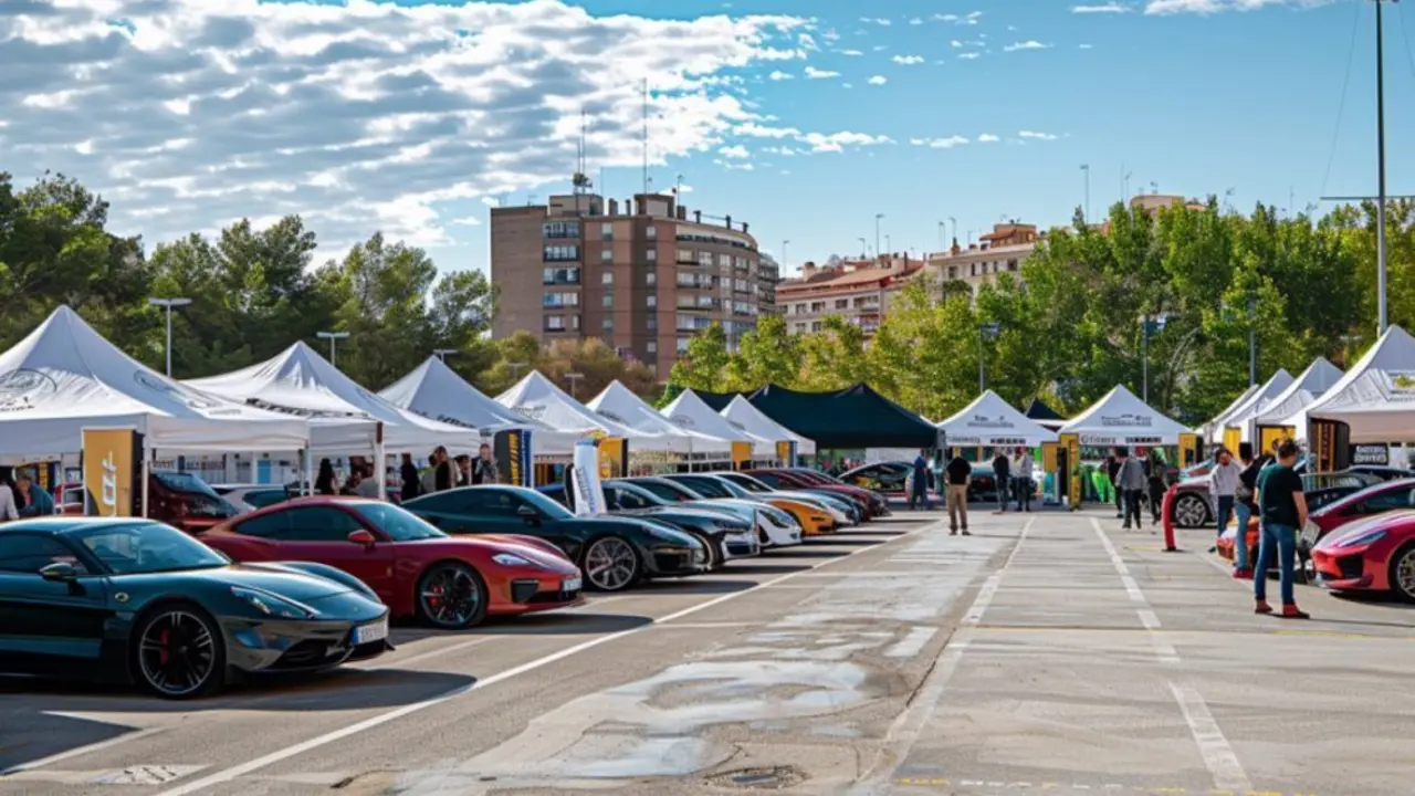Veh&iacute;culos expuestos en un parking