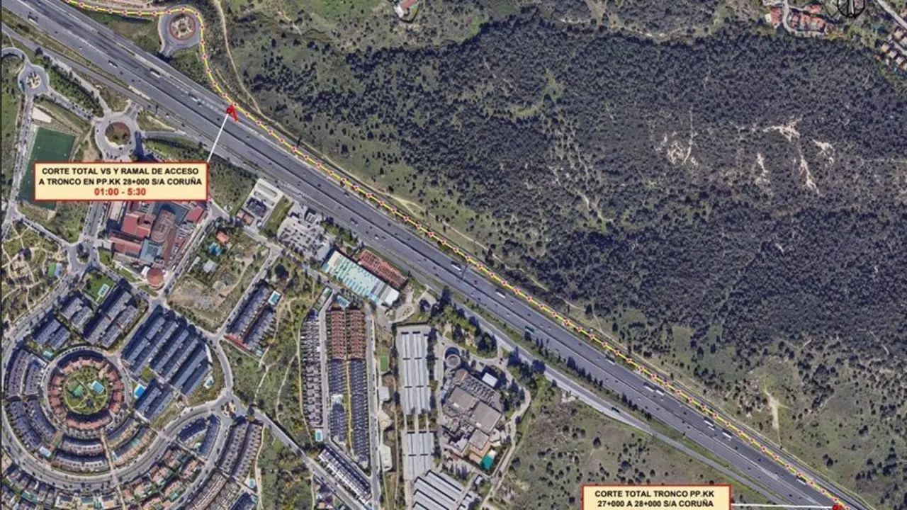 Mapa visto desde arriba de las carreteras