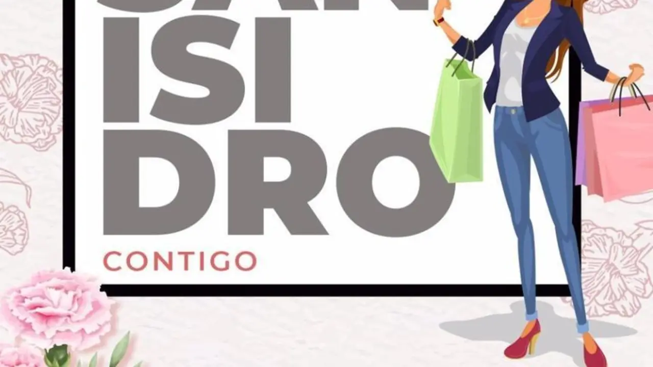 Cartel de San Isidro en los comercios de Las Rozas