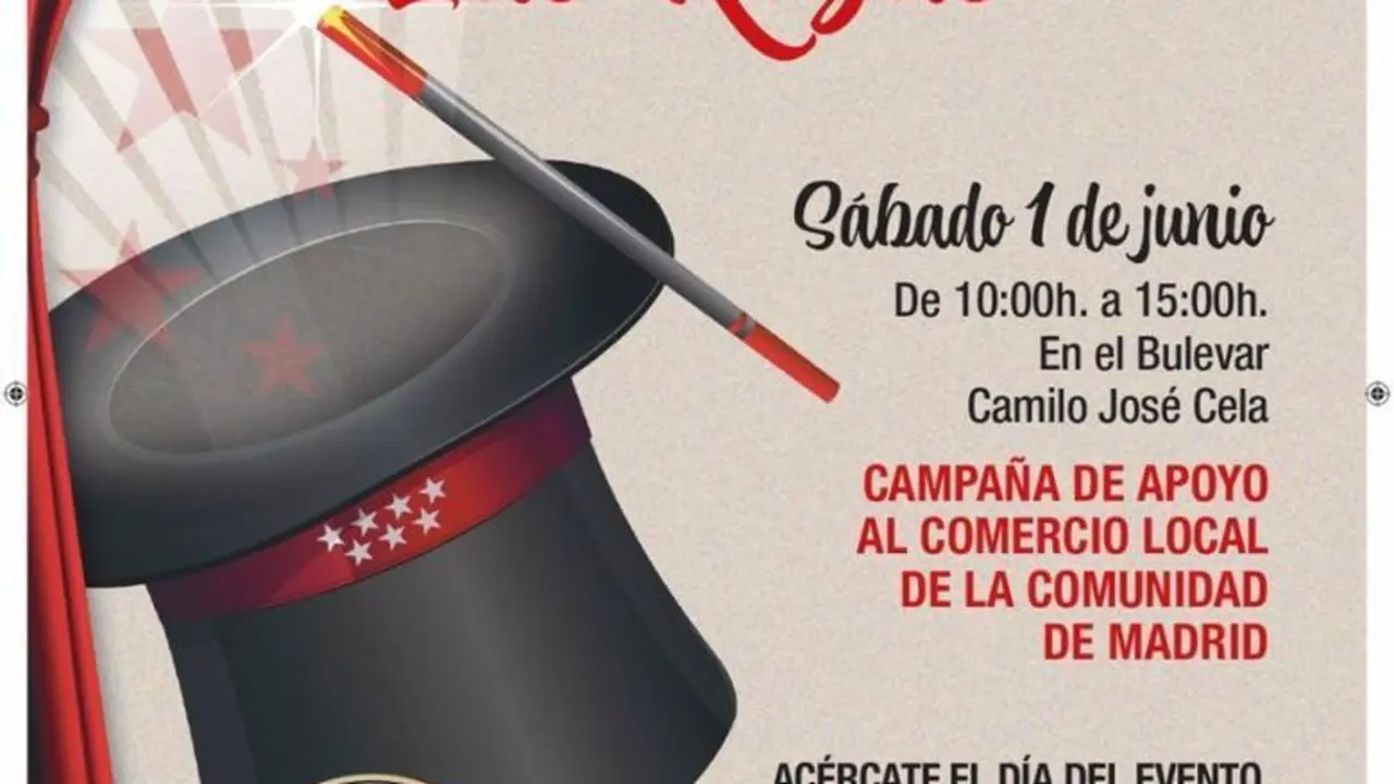 Cartel de "Comercios M&aacute;gicos" en Las Rozas
