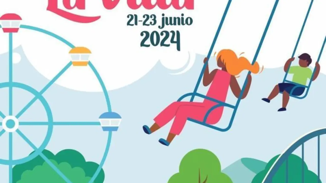 Cartel mujer en columpio