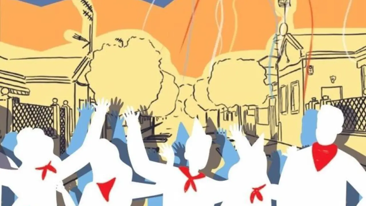 Cartel fiestas del barrio de San Ferm&iacute;n
