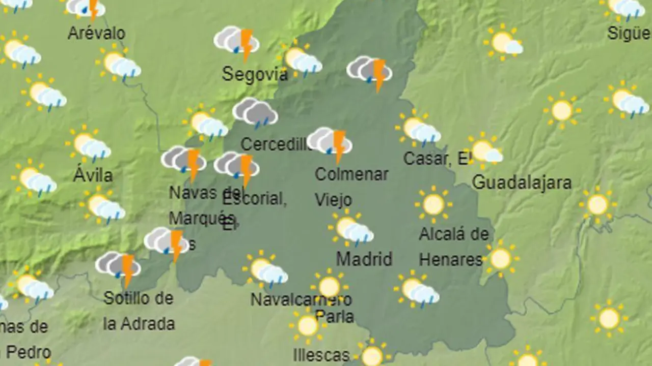 Mapa meteorol&oacute;gico de la Comunidad de Madrid