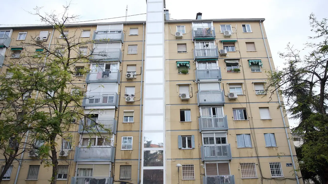 Imagen de un edifico de la&nbsp;calle Marcelo, Usera