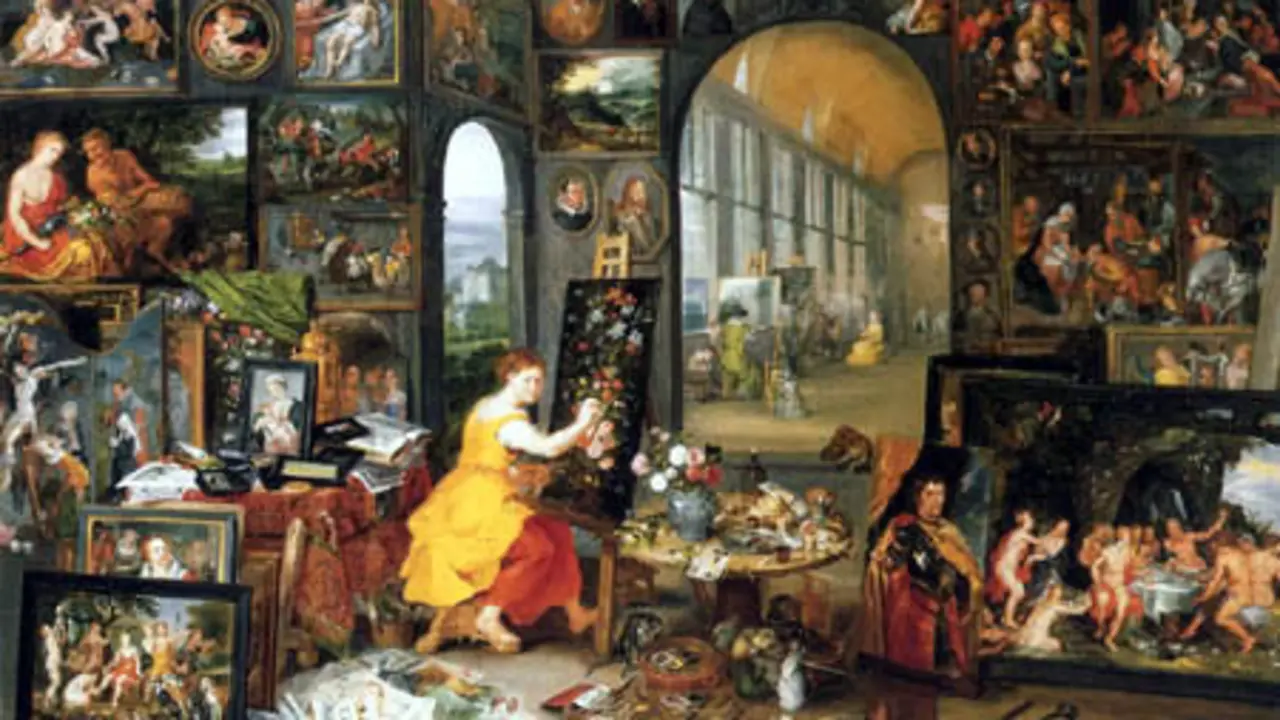 'Alegor&iacute;a de la pintura'
Jan Brueghel el Joven (seg&uacute;n Jan Brueghel el Viejo y Frans Francken el Joven)