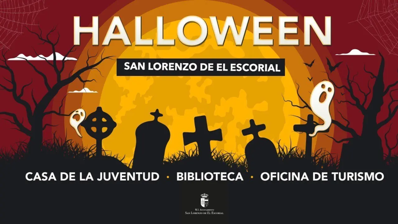 Cartel de la programaci&oacute;n para Halloween de San Lorenzo de El Escorial.