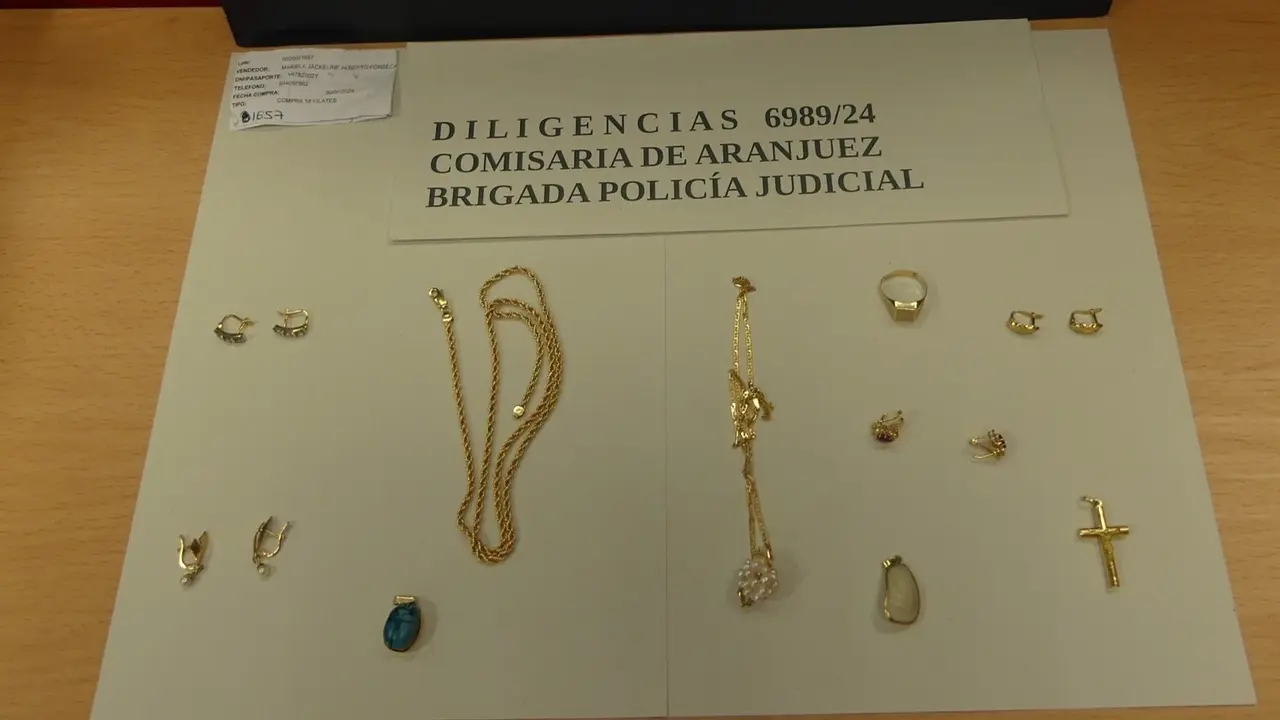 Joyas robadas a disposici&oacute;n judicial