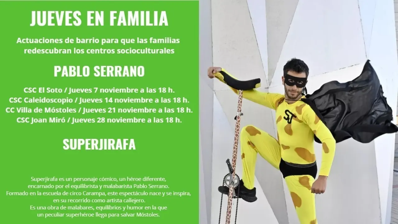 Cartel de 'Jueves en Familia', organizado por el Ayuntamiento de M&oacute;stoles.
