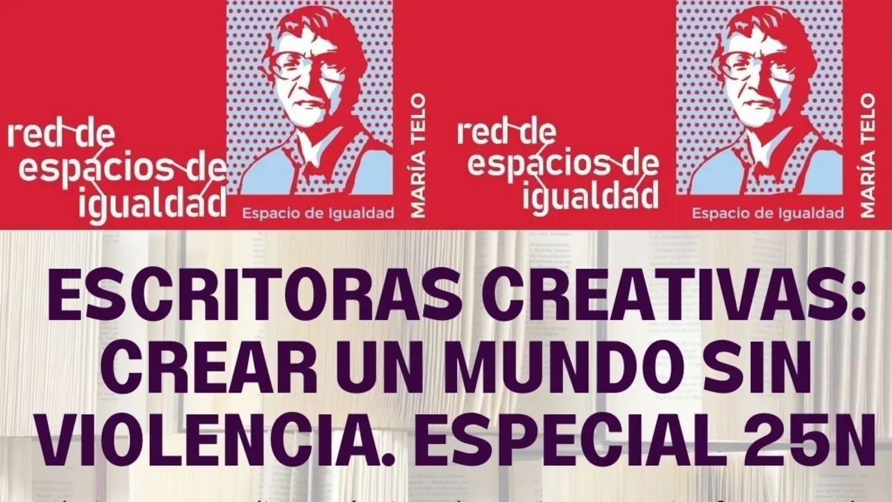 Cartel del taller de escritura creativa dirigido a mujeres en Moratalaz.