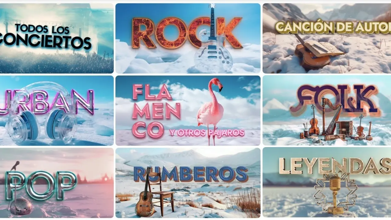 P&aacute;gina web oficial de Inverfest con diferentes portadas de estilos musicales