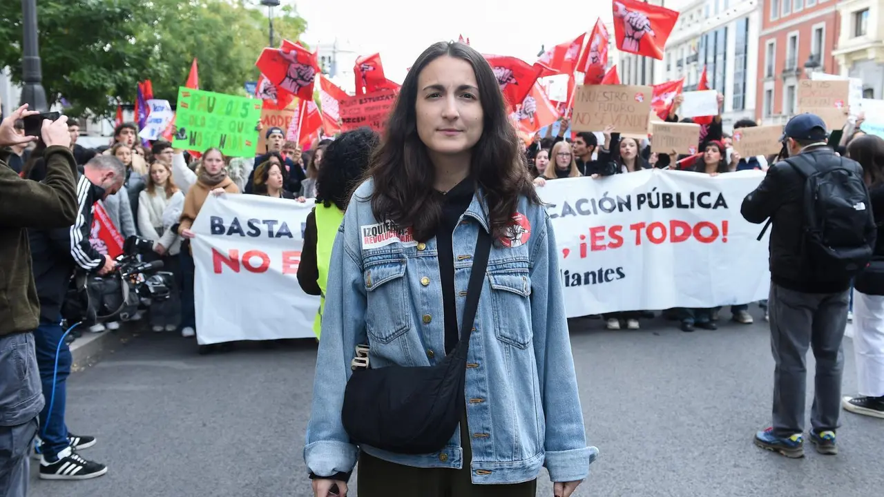 La portavoz del Sindicato de Estudiantes, Carol Latorre.