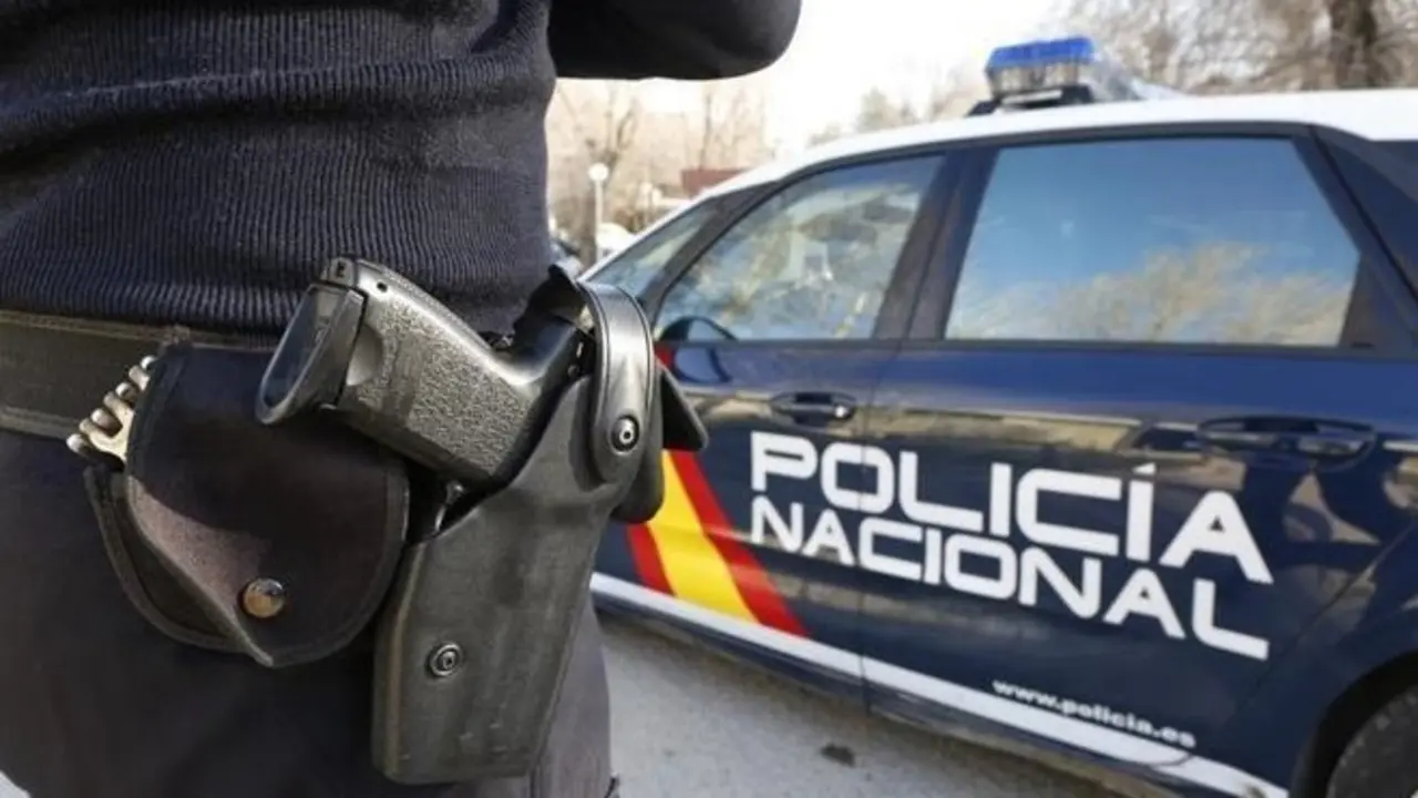 Imagen de archivo de un agente y un coche de la Polic&iacute;a Nacional.