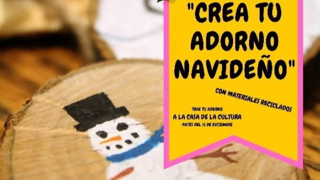 Cartel 'Crea tu adorno navide&ntilde;o'.
