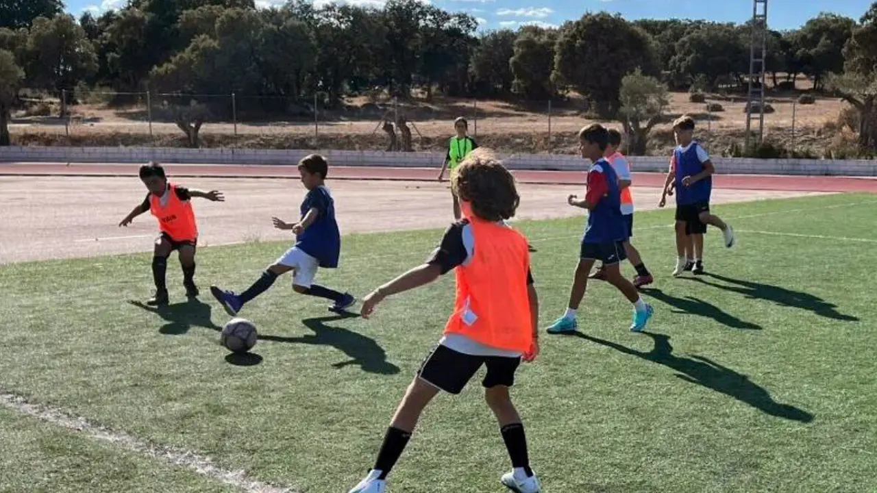 Ni&ntilde;os de la Escuela de F&uacute;tbol de Valdemorillo.