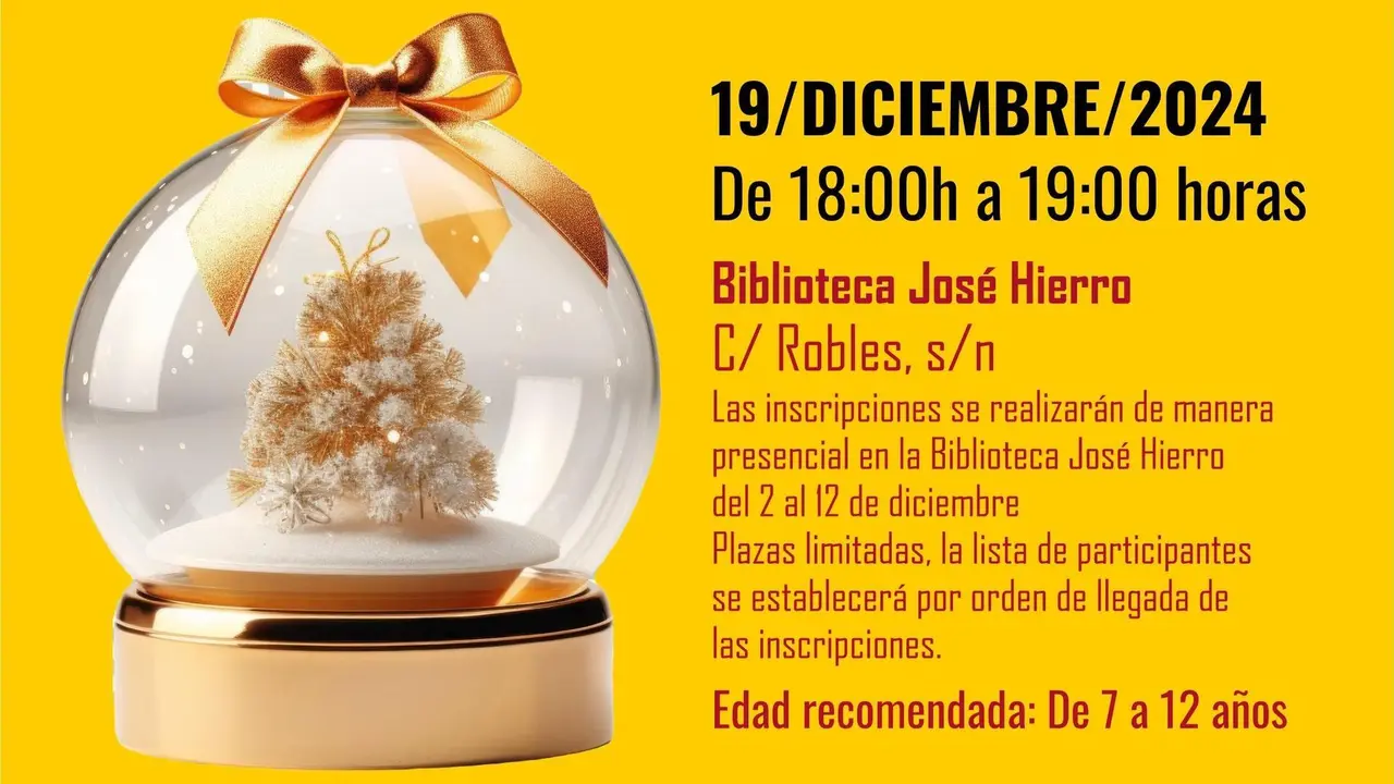 Cartel del taller de creaci&oacute;n de bolas de nieve en Alcorc&oacute;n.