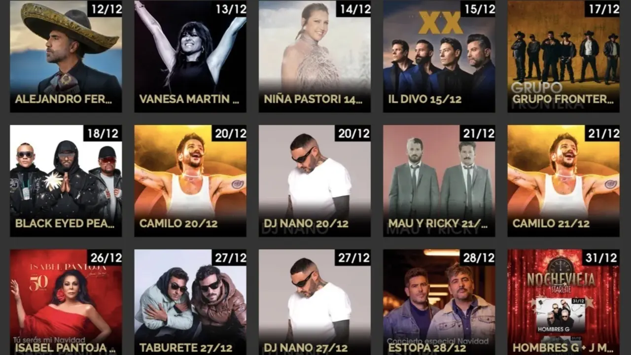 P&aacute;gina web oficial del evento, programaci&oacute;n de artistas.