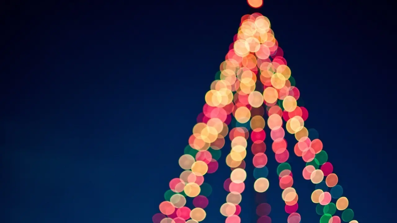 &Aacute;rbol con luces de Navidad.