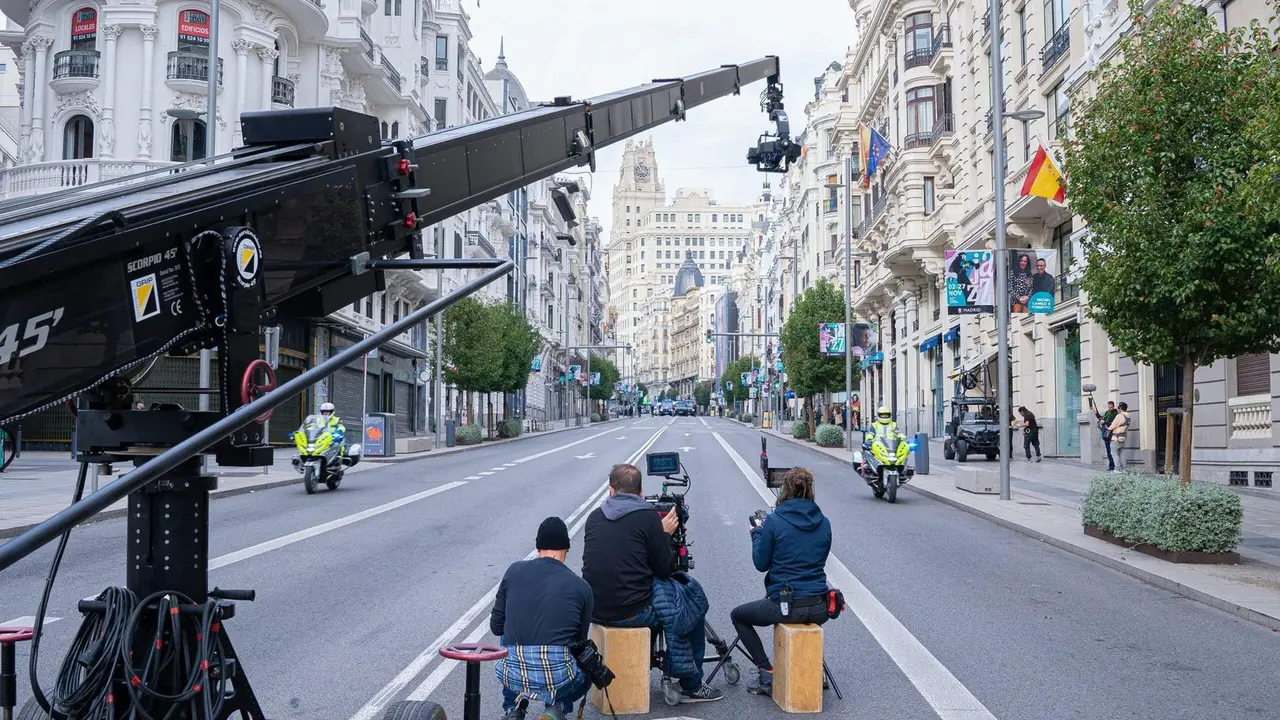 Un rodaje en Madrid. Imagen de archivo.