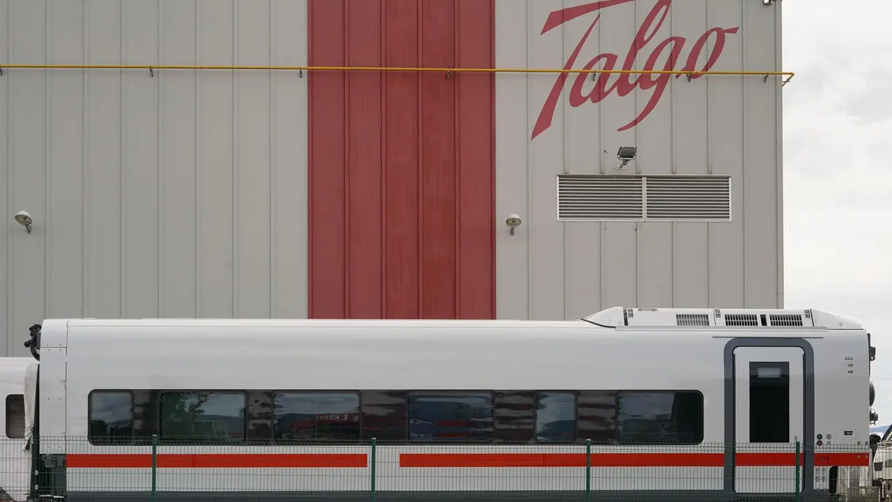Imagen de archivo. Fachada de la planta de Talgo, a 29 de agosto de 2024, en Rivabellosa, &Aacute;lava, Pa&iacute;s Vasco (Espa&ntilde;a).
