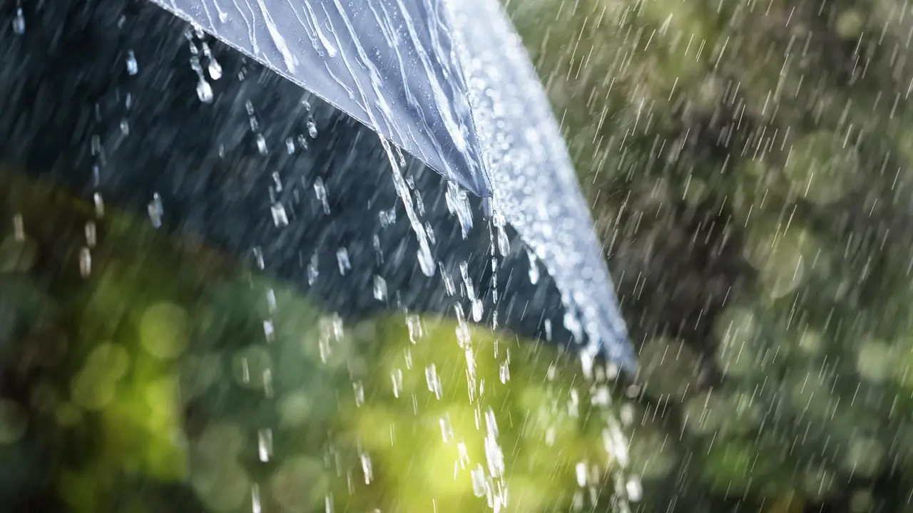 Un paraguas cubriendo la lluvia. Imagen de archivo.