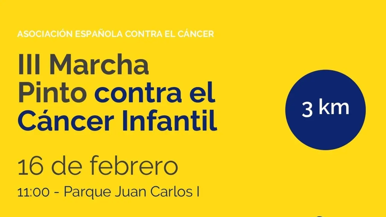 Cartel promocional de la III Marcha contra el c&aacute;ncer infantil de Pinto.