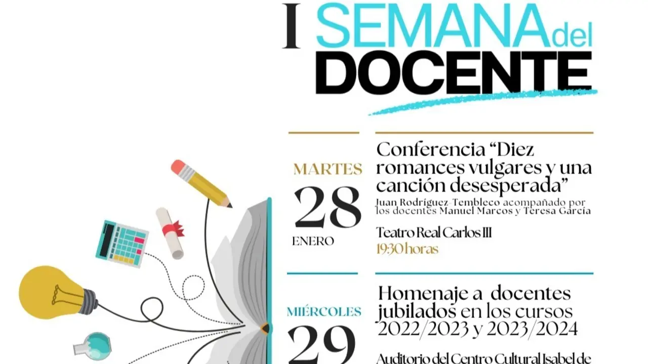 Cartel de la I Semana del docente.