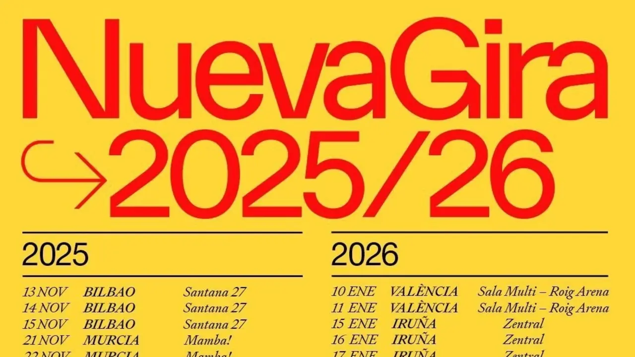 Cartel con las fechas de la nueva gira del grupo burgal&eacute;s La M.O.D.A.