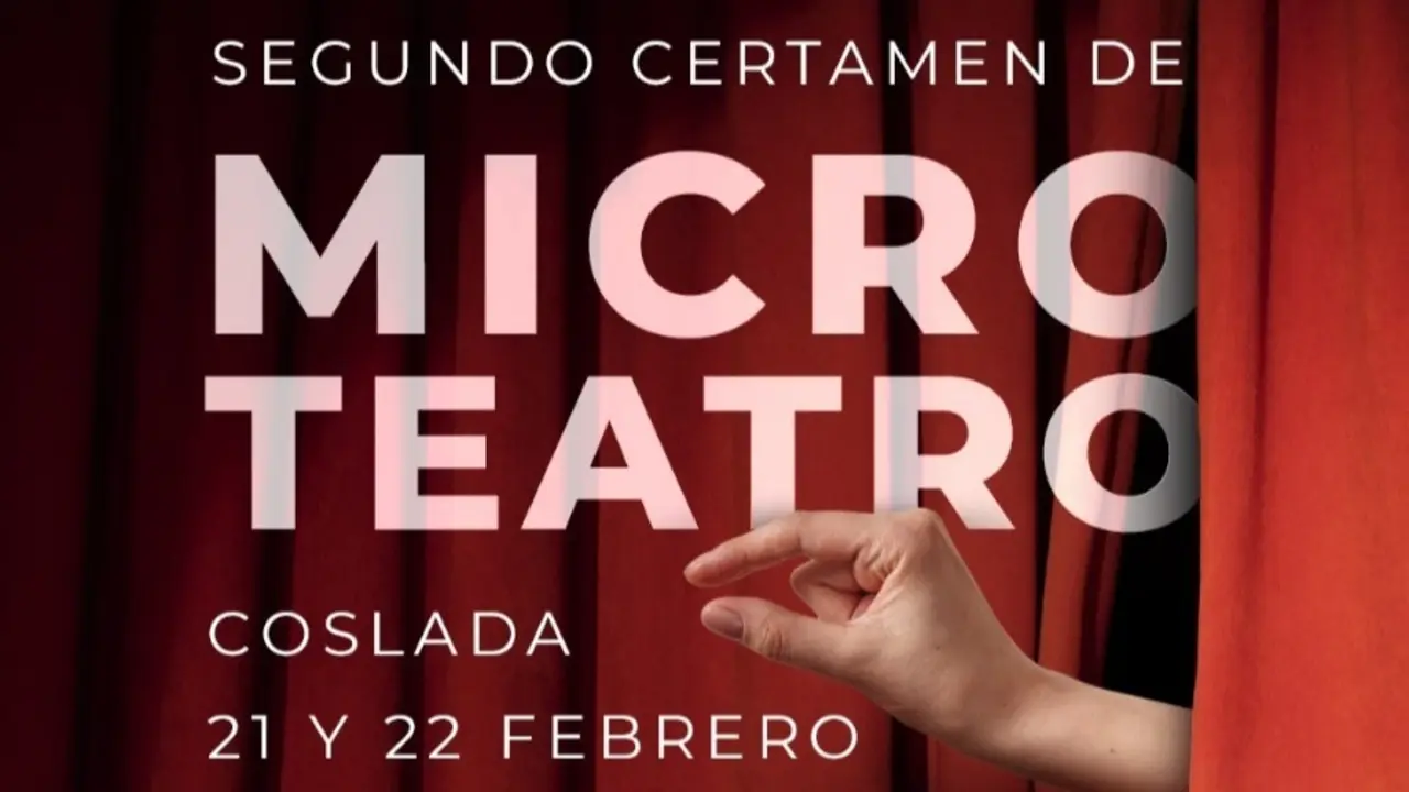 Cartel del segundo certamen de microteatro de Coslada.