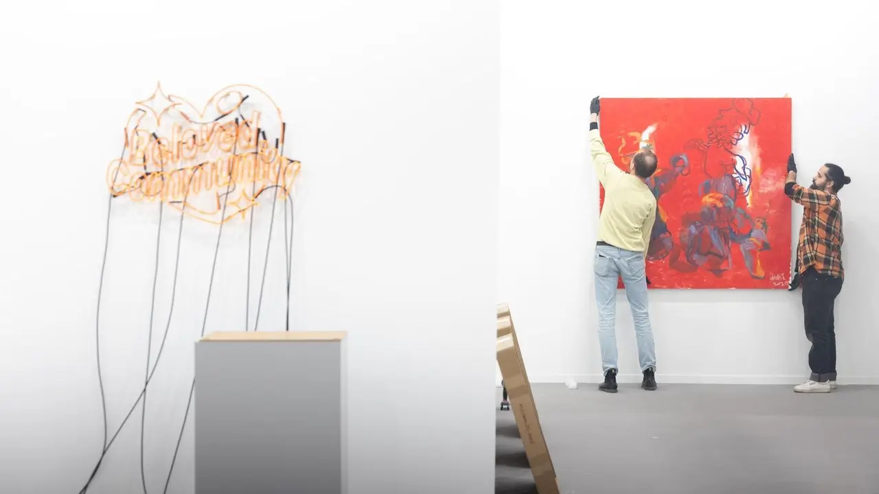 Vista de una galer&iacute;a el d&iacute;a antes de la inauguraci&oacute;n de ARCOmadrid 2024.