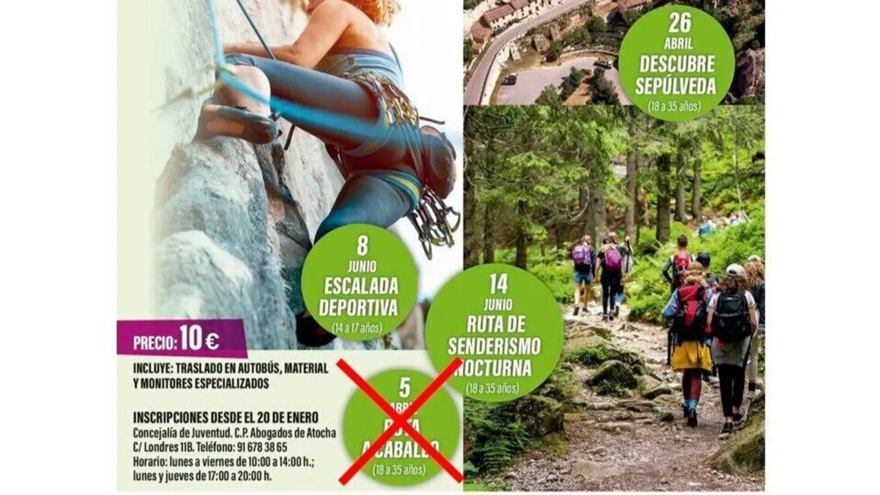 Cartel de las salidas a la naturaleza de Torrej&oacute;n de Ardoz.