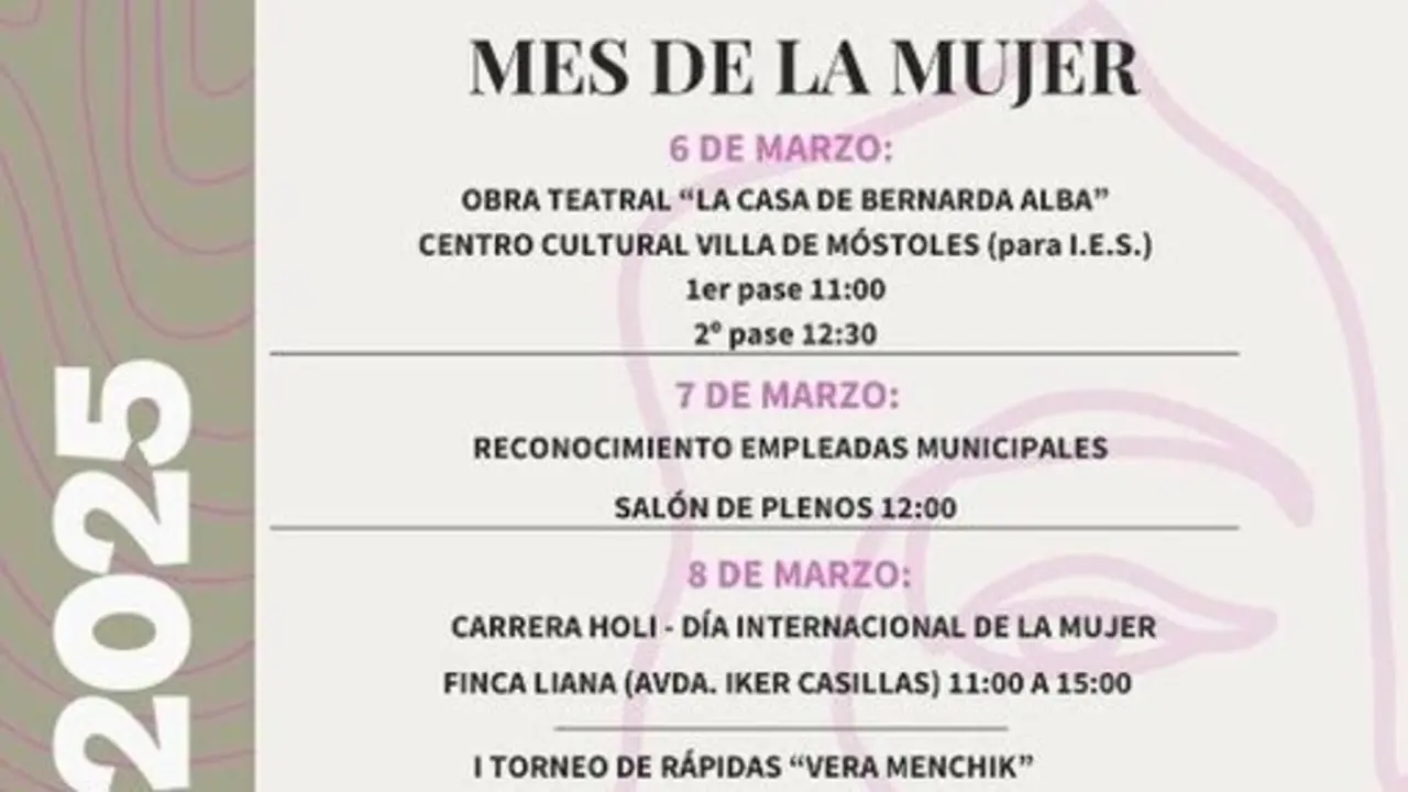 CARTEL MES DE LA MUJER en M&Oacute;STOLES.