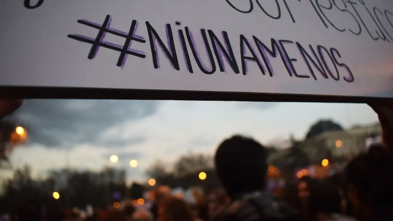 Una pancarta en la manifestaci&oacute;n del 8M de 2018. Imagen de Pilar Mesquida.