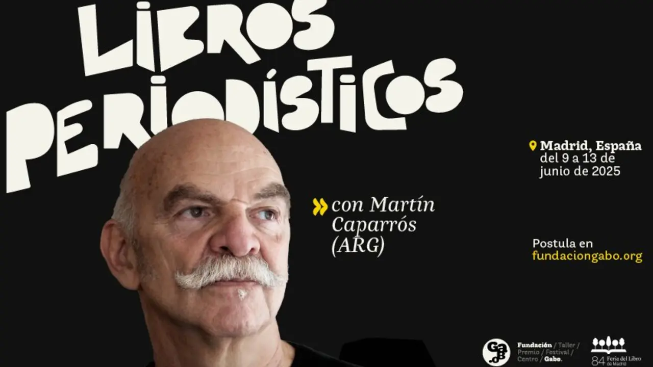 Cartel del taller 'Libros period&iacute;sticos' impartido por Mart&iacute;n Caparr&oacute;s en la Feria del Libro.