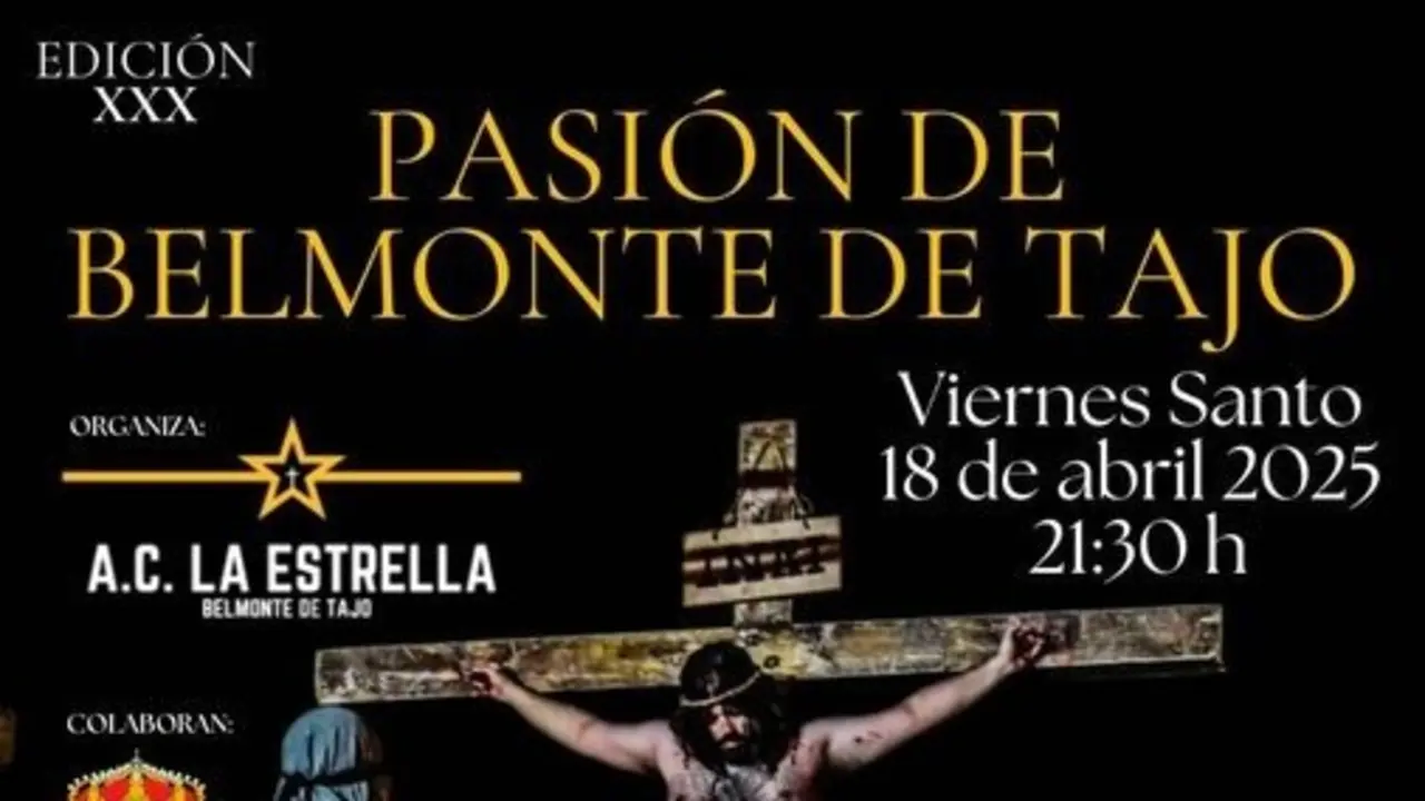 Cartel 'Pasi&oacute;n de Belmonte de Tajo'.