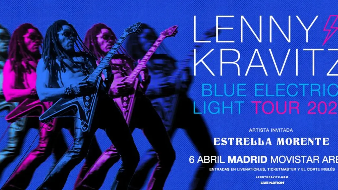 Cartel del concierto de Lenny Kravitz en Madrid. Movistar Arena.