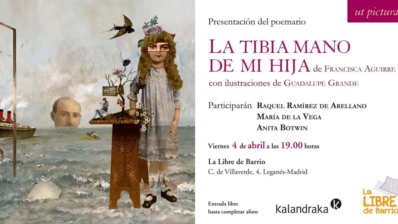 Cartel de la presentaci&oacute;n de 'La tibia mano de mi hija'.