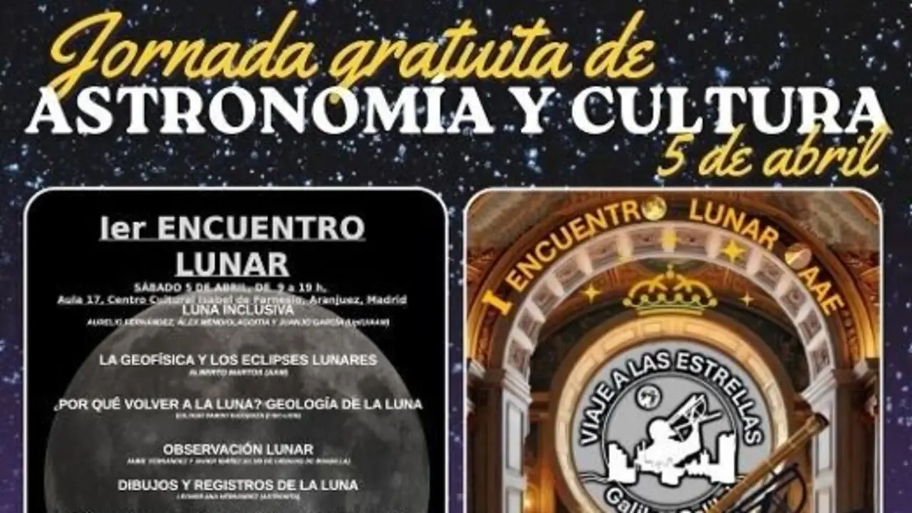 Cartel de la 'Jornada Gratuita de Astronom&iacute;a y Cultura' de Aranjuez.