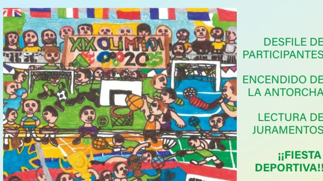 Cartel de las XIX Olimpiadas Escolares de Collado Villalba. Imagen del Ayuntamiento.