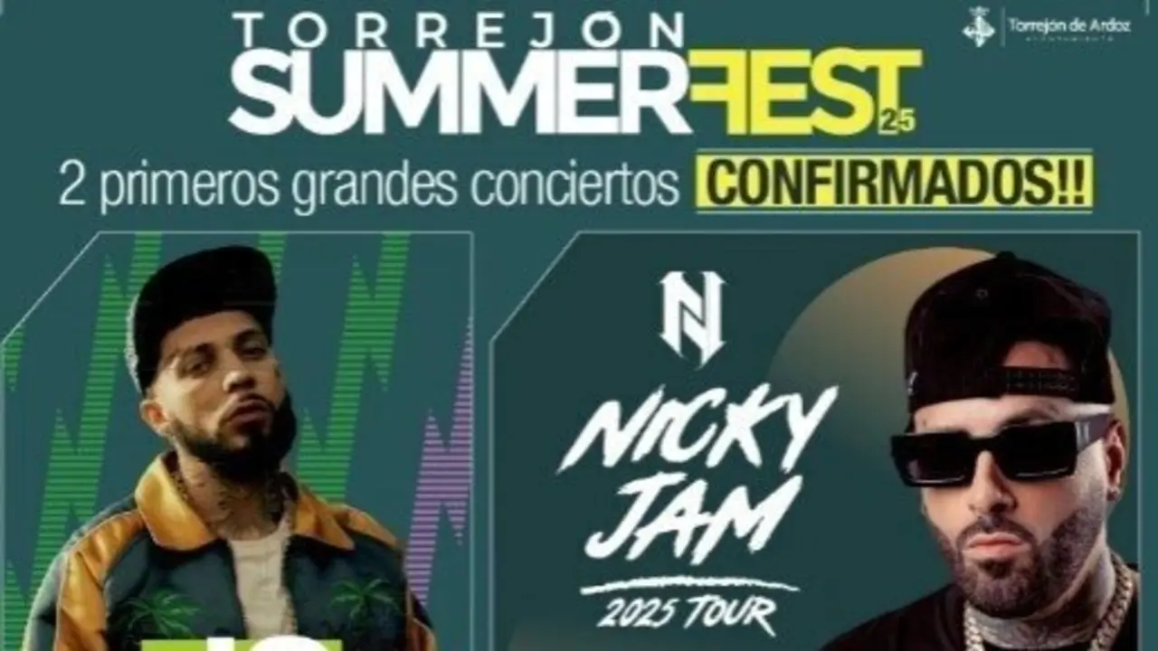 Cartel promocional del Summer Fest en Torrej&oacute;n de Ardoz, Madrid, el 9 de abril de 2025.