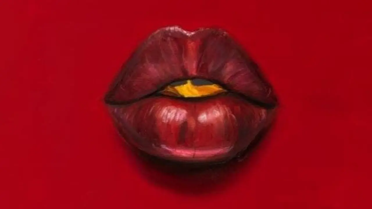 Labios pintados de rojo, imagen representativa de la obra. Imagen de la Comunidad de Madrid.