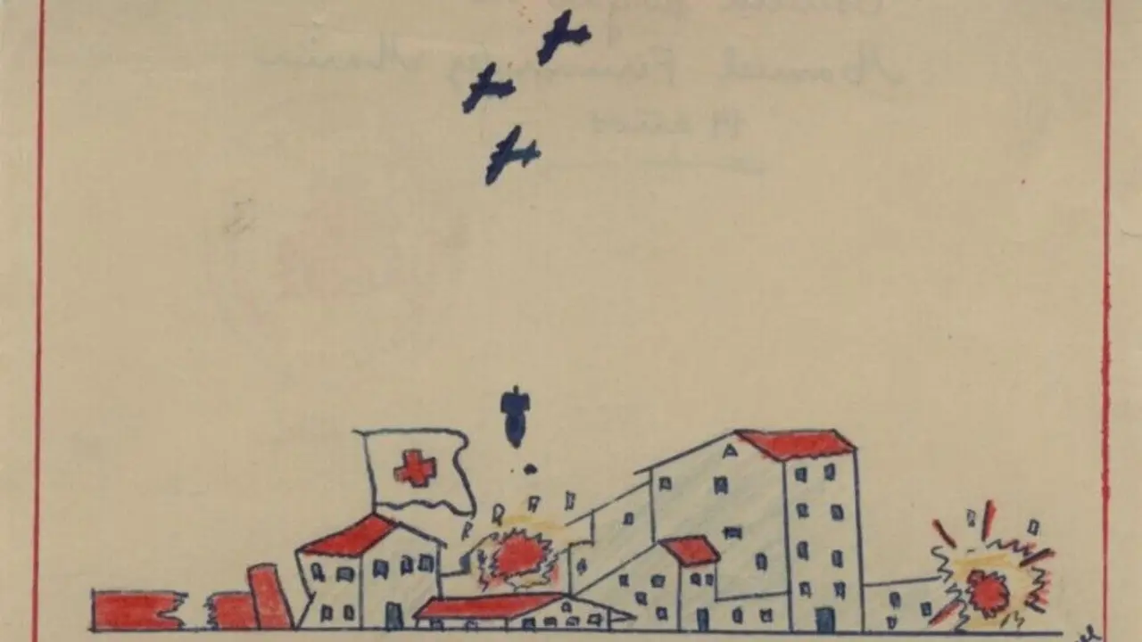 Dibujo de un ni&ntilde;o durante la Guerra civil espa&ntilde;ola.