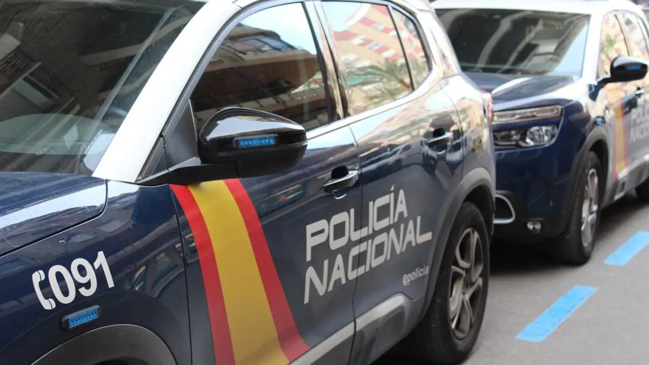Imagen de archivo de veh&iacute;culos policiales estacionados. EP.
