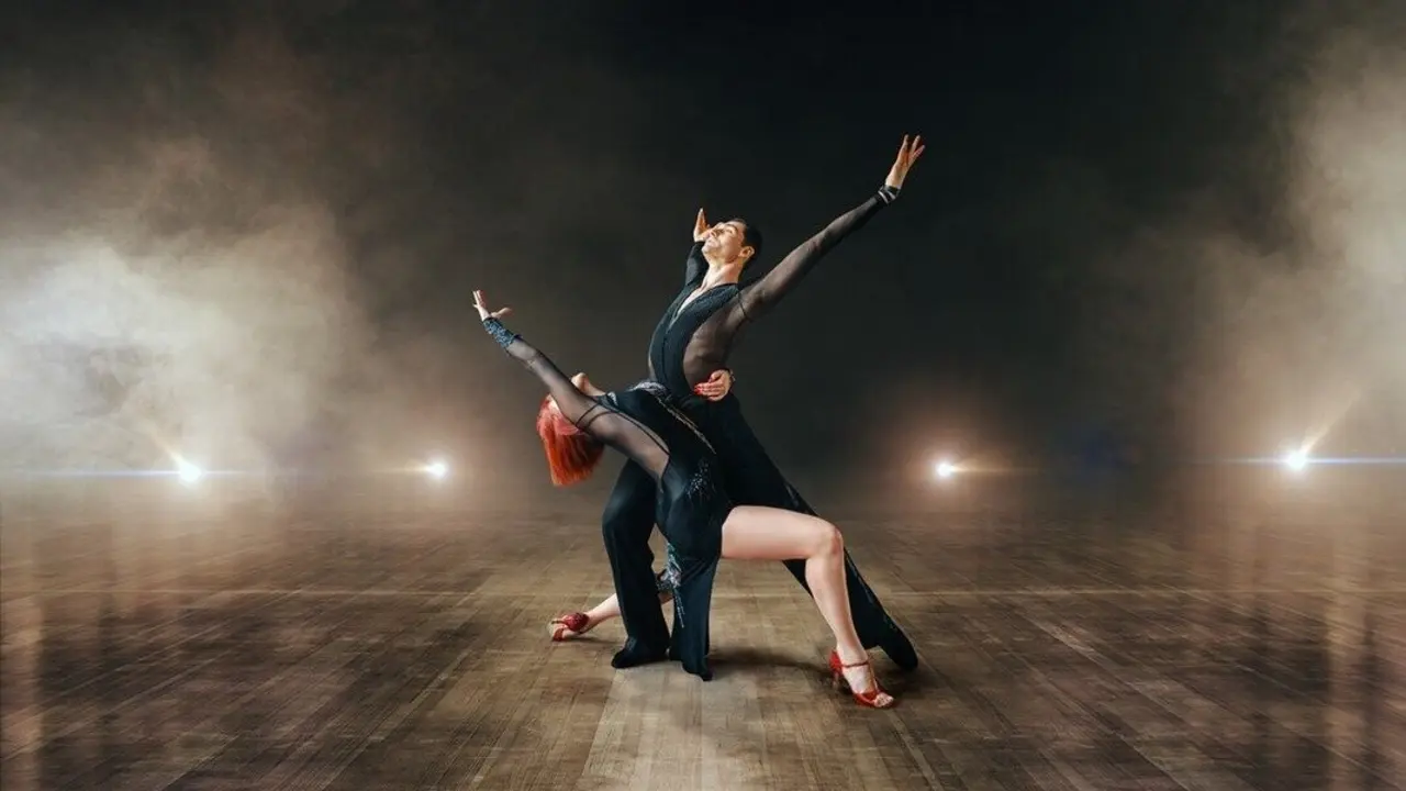 Pareja de baile. Imagen de archivo.
